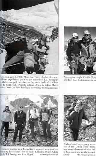 
Climbing K2 Bottleneck Aug 1 2008 8:27am, Cecile Skog And Rolf Bae, Chhiring Dorje, Chris Klinke, Fredrik Strang and Eric Meyer, Roeland van Oss - One Mountain Thousand Summits book
